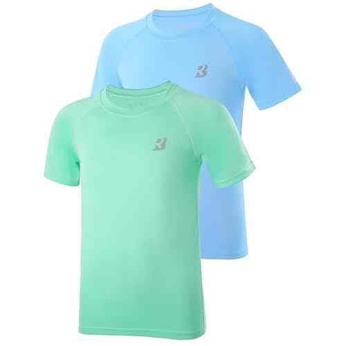 Roadbox Boys Rash Guard Swim Shirt, UPF 50+ Sun Protection Short Sleeve, Quick Dry Rashguard Water Shirt for Kids