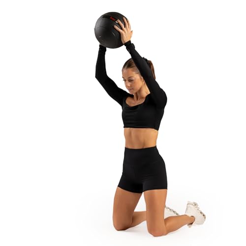 Sunny Health & Fitness Ultra-Durable Slam Ball, Sand Filled No-Bounce Core, Non-Slip Grip ? Available in 10?50 lbs
