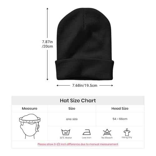 Spooky Horror Devil Horned Embroidery Beanie Knit Hat for Men Women, Casual Skull Knit Cap