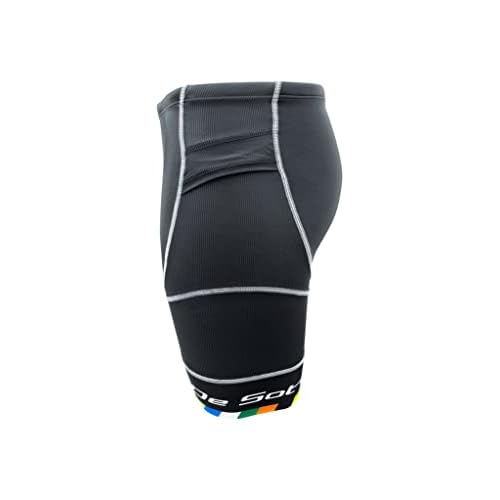 De Soto Men¡¯s Riviera Tri Short with 7mm Integrated Pad, Compressive Race Fit, Pockets, for Endurance Triathlon