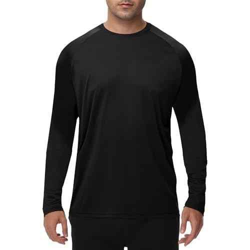 Long Sleeve Shirts for Men - Quick Dry Moisture Wicking UV UPF Sun Protection T-Shirts for Fishing Workout Swim