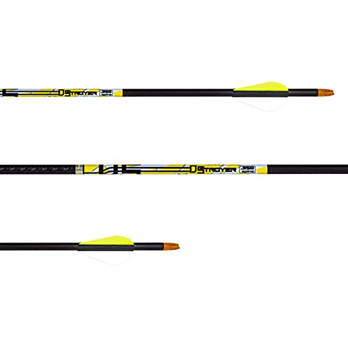 Carbon Express D-Stroyer 500 Spine, 6-Pack of Fletched Arrows, Available in 400 & 500 Spine