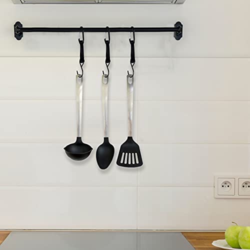 8 Pieces Nylon Fence Hooks for Outdoor Sports and Home Organization - Black