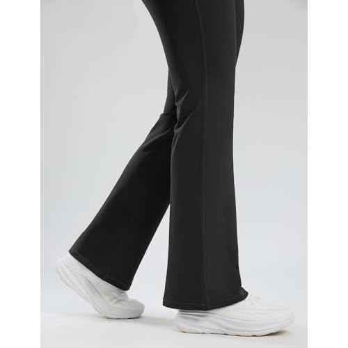 Seamaid Women's Fleece Lined Pants 30" Winter Thermal Flare Leggings Warm Insulated Bootcut Pants Pockets Water Resistant