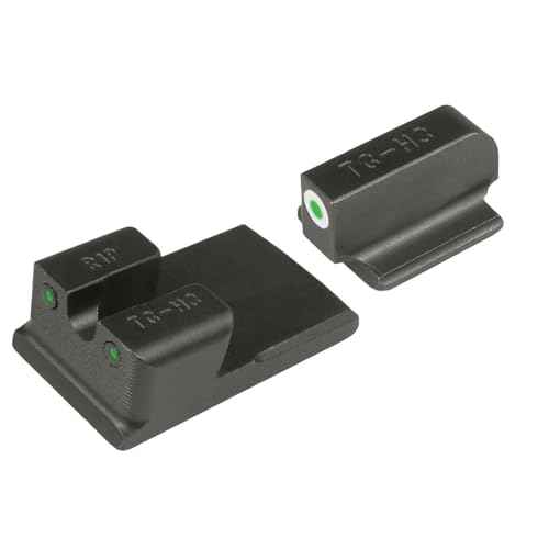 Truglo Tritium Pro Handgun Night Sights, Compatible with Ruger Handguns Compact Durable Glow-in-The-Dark Front & Rear Gun Sights with White Focus Lock Front Ring