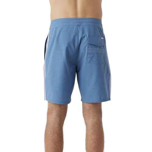 O'NEILL Men's 18 Inch Side Stripe Boardshorts - Quick Dry Swim Trunks for Men with Stretch Fabric and Pockets