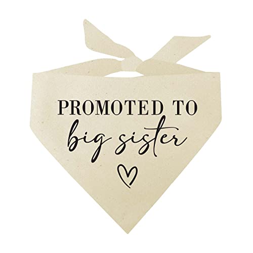 Promoted to Big Sister Dog Bandana Natural One Size Adjustable Cotton Pregnancy Announcement
