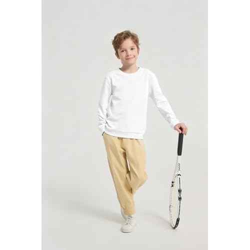 Unisex Kids Crewneck Sweatshirt Toddler Long Sleeve Tops Fall Comfy and Soft Pullovers for Boys and Girls 2-14 Years