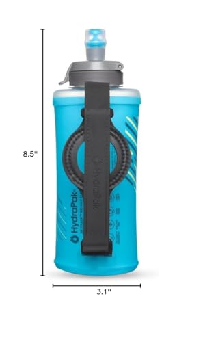 HydraPak SkyFlask Speed - Collapsible Handheld Running Water Bottle (350ml, 500ml, 500ml Insulated) - Adjustable Strap, Lightweight, Spill-Proof Cap