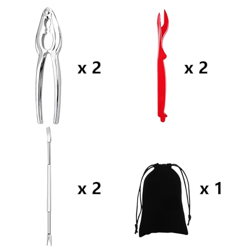 Seafood Tools Set with Crab Forks - 7 Piece Crab & Lobster Sheller Kit - Variation: Crab Forks