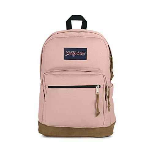 JanSport Right Pack Backpack - Durable Daypack with Padded 15" Laptop Sleeve, Spacious Main Compartment & Integrated Water Bottle Pocket - Misty Rose