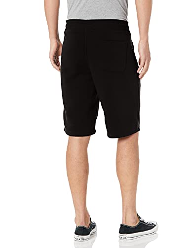 Southpole Men's Cotton Fleece & Jersey Shorts - Small Black Fleece, 10" Inseam