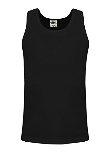 Men's Sleeveless Tank Top Cotton Solid Muscle Workout T-Shirt - Black, XL