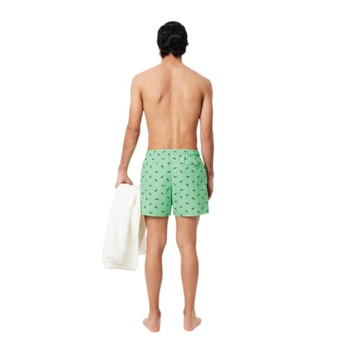 Lacoste Mens Crocodile Print Swim Trunks