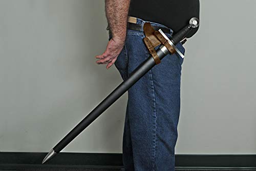 Brown Leather Sword Frog with Adjustable Belt Loop - 8 Inches