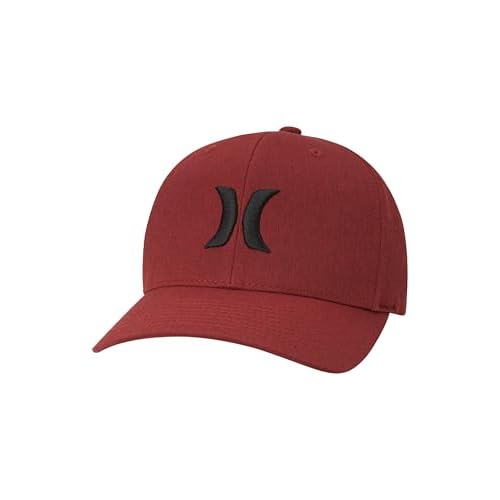 Hurley Mens Baseball Cap - Moisture Wicking Curved Brim Flexfit Fitted Hats for Men with H2O-Dri Sweatband (Sizes: S-XL)