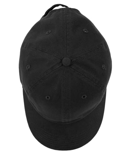 Black Cotton Baseball Cap Hat - Adjustable, Plain, Wholesale 12 Pack - One Size