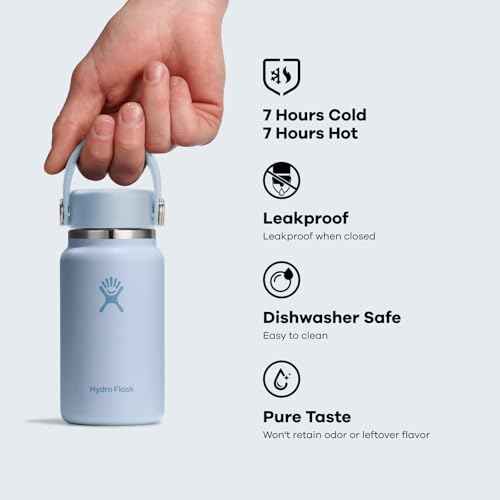 Hydro Flask Micro Bottle - Insulated Mini Leak Proof Flask for Purse or Pocket in 6.7 Oz Birch Gray