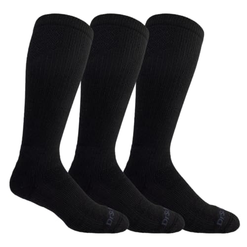 Men's Athletic Compression Socks Black 3 Pairs - Over Calf, Fatigue Relief - Variation of 7-12