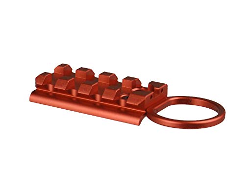 TWP Weaver/Picatinny Rail Top Mount with Rear Iron Sight and Removeable Pull Ring Aluminum 6082 Anodized Red Fits Glock