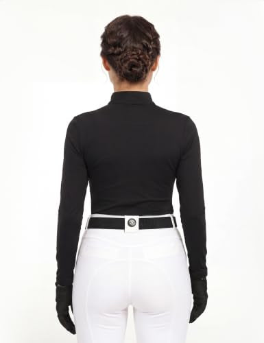 Women's Equestrian Riding Shirt UPF 50+ Small Black - Horse Riding Top