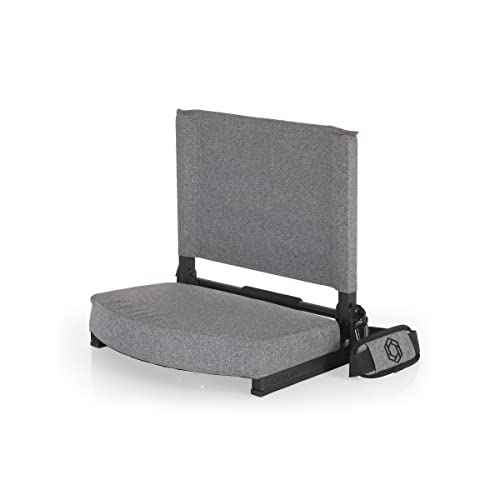 Picnic TIME Gridiron Stadium Seat with Back Support, Folding Bleacher Chairs with Back and Cushion, Thick Padded Stadium Seat and Armrest with Carry Straps, and Bleacher Hook Feature
