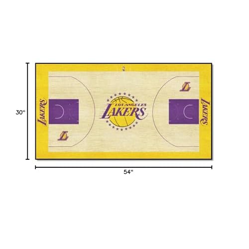 FANMATS 9298 Los Angeles Lakers Large Court Runner Rug - 30in. x 54in.