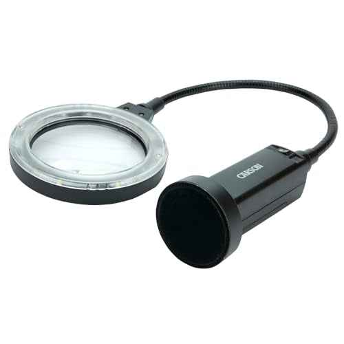 Carson MagniFlex Pro 2x LED Lighted Gooseneck Flexible Magnifier with 4x Spots Lens and Magnetic Base (CP-90) Black