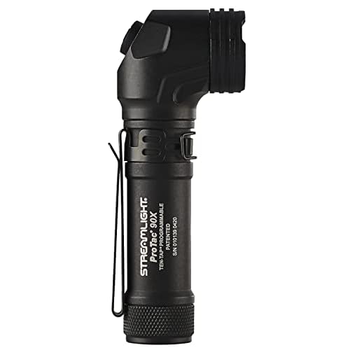 Streamlight 88095 ProTac 90X 1000-Lumen Right Angle Compact Multi-Fuel Tactical EDC Flashlight Includes Rechargeable Battery and Holster, Black