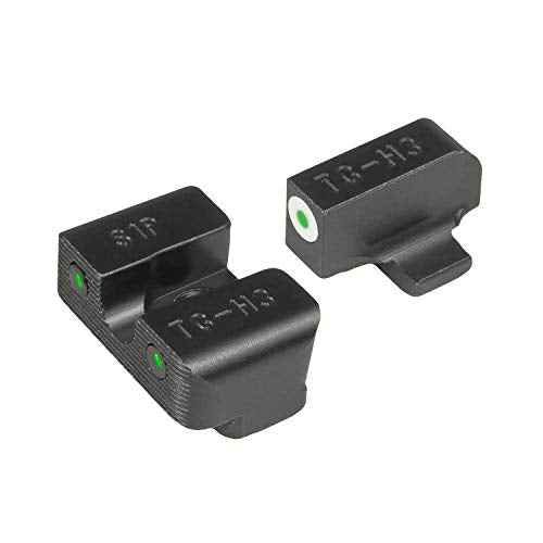 TRUGLO Tritium Pro Night Sights, Compatible with Sig Sauer Handguns | Compact Durable Glow-in-The-Dark Front & Rear Gun Sights with White Focus Lock Front Ring