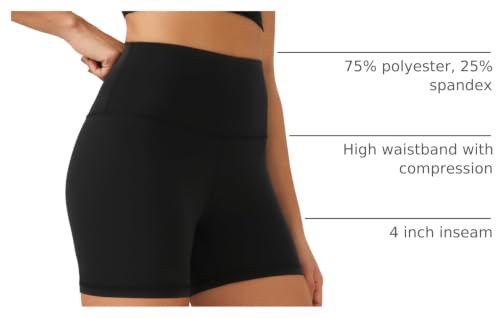 High Waisted Biker Shorts for Women - 4, 6, 8 Inch Inseam