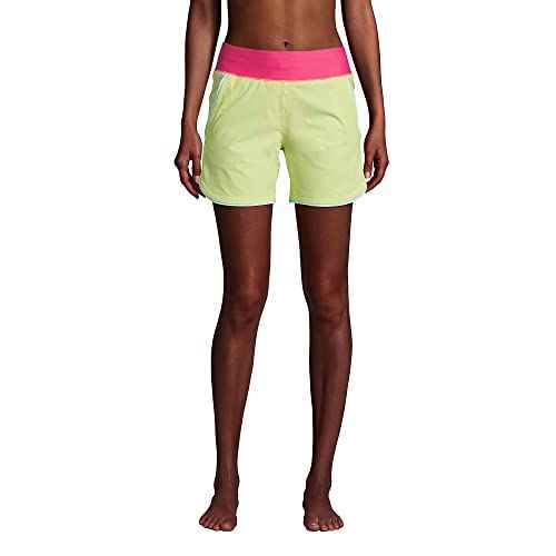 Lands' End Women's 5" Quick Dry Elastic Waist Board Shorts Swim Cover-up Shorts with Panty