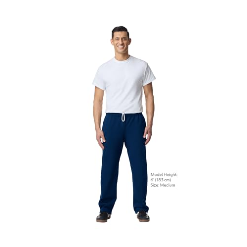 Adult Fleece Sweatpants with Pockets - Navy XX-Large Open Bottom G18300