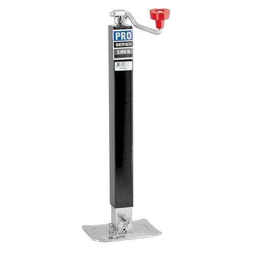 Reese 1400800383 Square Trailer Jack, No Mount, 8,000 lbs. Support Capacity, Topwind, Weld-On, 15 Inch Travel