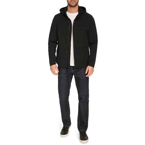Cole Haan mens Long Sleeve Hooded Rain Parka