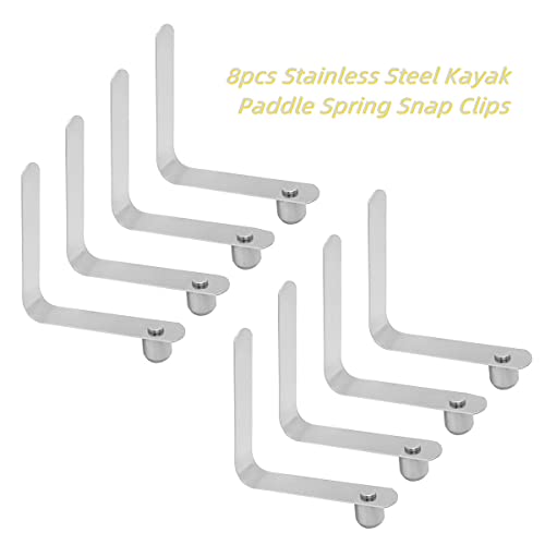8pcs Kayak Paddle Spring Snap Clips 8mm Stainless Steel Push Button Locking Pins