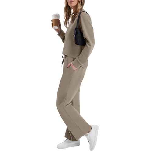 WIHOLL Lounge Sets for Women 2 Piece Travel Vacation Outfits Fall Sweatsuit Tracksuit