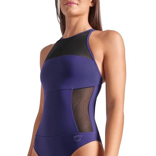 Arena Womens Arena Feel Women's Mesh Panel Swim Pro Back Swimsuit Stylish Ladies Bathing Suit