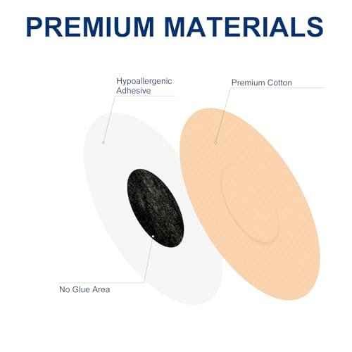 10 Pack Freestyle Adhesive Patches, Sensor Covers Intended for Freestyle Libre 2/3-Enlite-Medtronic Guardian, CGM Sensor Patches, No Glue in The Center, Long Fixation for Your Sensor(Tan)