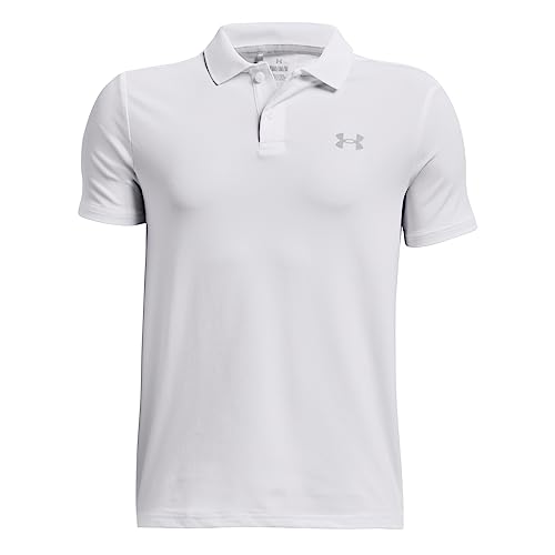 Under Armour Kids Matchplay Golf Polo Big Kid X-Large White & Gray
