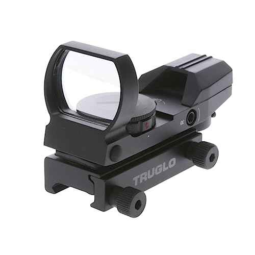 Truglo Dual-Color 34mm x 24mm Hunting Shooting Durable Lightweight Compact Parallax Free Waterproof Shock Resistant Adjustable Red/Green Open Dot Sight Battery Included