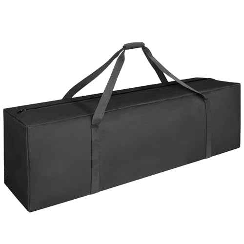 COOLBEBE 52" Sports Duffle Bag - 160L Extra Large Travel Duffel Luggage Bag with Upgrade 2-way Lockable Zippers, Sturdy & Water Resistant Long Duffle Bag for Camping Moving (Black 52inch)