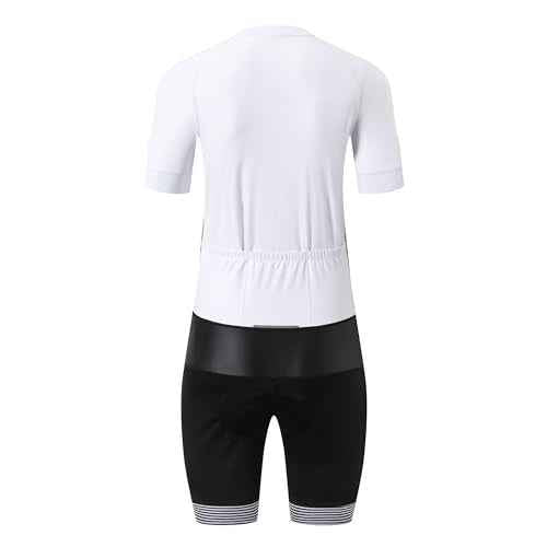 UGLY FROG Men's Triathlon Suit Short Sleeve Top+Short Legs Skinsuit Padded Quick-Dry Swim Bike Run with Pockets