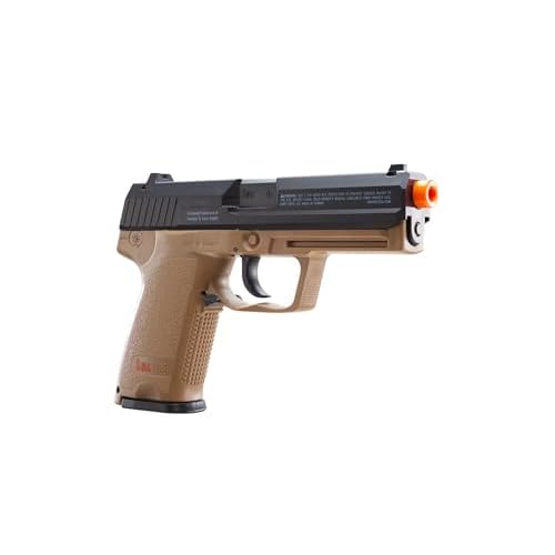 HK Heckler & Koch USP CO2 Powered 6mm BB Pistol Airsoft Gun, Standard Action, Dark Earth Brown