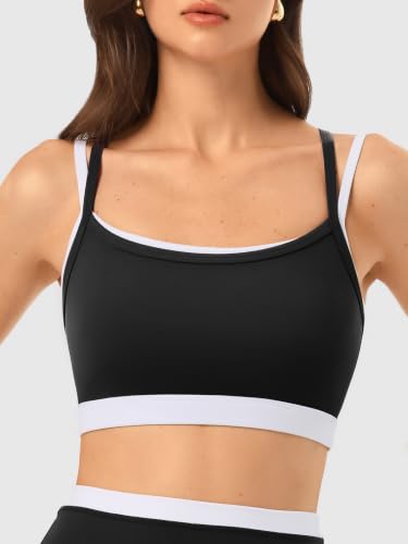 Medium Workout Sets for Women Pilates Outfits Gym Activewear - Black+Pink