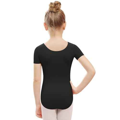Stelle Leotards for Girls Ballet Scoop Neck Short Sleeve Leotard Gymnastics Dance Unitards
