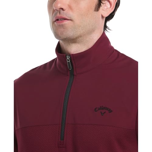 Callaway Quarter Zip Pullover Men Sweater, UPF 50 Sun Protection Long Sleeve Golf Pullovers for Men, Going Out Tops