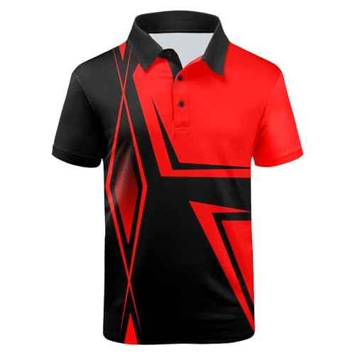 SCODI Mens Golf Shirt Moisture Wicking Performance Sport Short Sleeve Print Golf Polo Shirts for Men