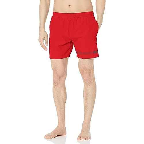 BOSS Mens Vertical Logo Swim Trunks