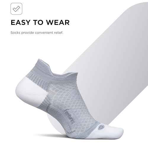Feetures Plantar Fasciitis Relief Sock Light Cushion No Show Tab - Targeted Compression Sock for Women & Men